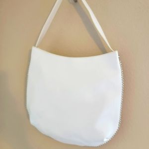 Hobo Purse White with Stud Details JustFab